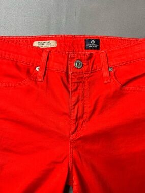 AG The Farrah High Rise Skinny Crop Pant Tomato Red Size 28 Stretch